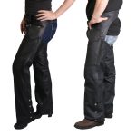 Hot Leathers CHM1001 Best Selling Black Fully Lined Unisex Leather Chaps - Image 2
