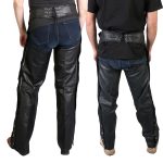 Hot Leathers CHM1003 Black Heavyweight Braided Uni-Sex Leather Chaps - Image 4