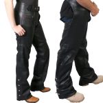 Hot Leathers CHM1005 Best Quality Fully Lined Unisex Black Leather Chaps - Image 4