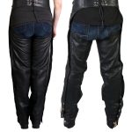 Hot Leathers CHM1005 Best Quality Fully Lined Unisex Black Leather Chaps - Image 2