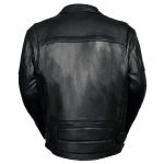 Wild Wear ML1077 Men’s Classic Black Braided Leather Motorcycle Jacket w/ Utility Pockets - Image 2