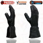 Milwaukee Leather G039 Men’s Black Gauntlet Motorcycle Deerskin Long Cuff Thermal Lined Gloves - Image 2
