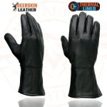 Milwaukee Leather Men’s Gauntlet Motorcycle Hand Gloves- Black Deerskin Long Cuff Thermal Lined Leather Palm – G317 - Image 4