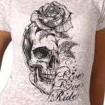 Hot Leathers Ladies Burnout Stem Skull T-Shirt GLC1583 - Image 2