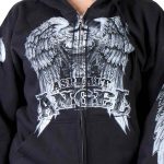 Hot Leathers GLZ4009 Women’s Asphalt Angel Black Zipper Hoodie - Image 2