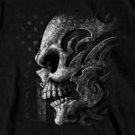 Hot Leathers GMS1547 Men’s Black SS Tribal Skull Printed T-Shirt - Image 2