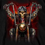Hot Leathers GMS1551 Men’s Black Skull Rider Printed T-Shirt - Image 2