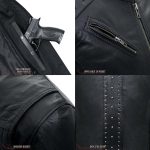 Hot Leathers JKL1028 Studs and Fringe Ladies Black Carry Conceal Leather Jacket - Image 14