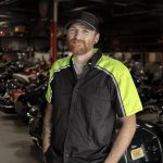 Milwaukee Motorcycle Clothing Co. Men’s Blk/Green Mechanic Work Shirt – w / Reflective Strip, Rider‑Built MDM11604 - Image 5