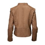 Milwaukee Leather LKL2736 Women’s Cognac Premium Leather Scuba Style Biker Jacket w/ Mandarin Collar - Image 6