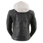 Milwaukee Leather LKL2737 Women’s Black Premium Leather Motorcycle Biker Racer Style Scuba Jacket w/ Hoodie - Image 7