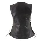 Milwaukee Leather LKL4710 Women’s Black Premium Leather Motorcycle Biker Rider Vest w/ Snap Button Closure - Image 4