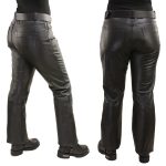 Milwaukee Leather LKL6790 Women’s Classic 5 Pocket Black Casual Motorcycle Leather Pants - Image 2