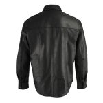 Milwaukee Leather LKM1601 Men’s Black Lightweight Snap Front Casual Biker Leather Shirt - Image 2