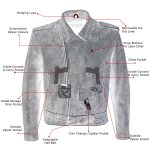 Milwaukee Leather LKM17001 Men’s Classic Distressed Gray Motorcycle Leather Riders Jacket - Image 2