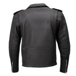 Milwaukee Leather LKM1702 Men’s Vintage Flat Black Motorcycle Biker Leather Jacket w/ CE Armor Protection - Image 4
