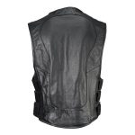 Milwaukee Leather LKM3786 Men’s Swat Style Black Leather Motorcycle Riders Vest w/ Adjustable Side Velcro - Image 2