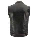 Milwaukee Leather Men’s Redline Ledger Club‑Style Motorcycle Premium Leather Vest w/ Red Stitching LKM3788 - Image 5