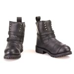 Milwaukee Leather Women’s Premium Black Leather Double Strap Motorcycle Riding Boots MBL9307 - Image 2
