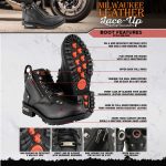 Milwaukee Leather MBL9335 Women’s Premium Black Leather Low Cut Lace-Up Motorcycle Riding Boots w/ Zipper Closure - Image 2