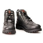 Milwaukee Leather MBL9335 Women’s Premium Black Leather Low Cut Lace-Up Motorcycle Riding Boots w/ Zipper Closure - Image 4