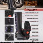 Milwaukee Leather Women’s Black 14-inch Leather Harness Motorcycle Boots with Purple Accent Lacing MBL9366 - Image 2