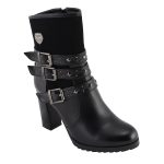 Milwaukee Leather MBL9433 Women’s Black Triple Buckle Strap Fashion Riding Boots with Block Heel - Image 2