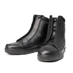 Milwaukee Leather Men’s Black Leather Diamond Patterned Reinforced Street Biker Riding Shoes w/ Ankle Support – MBM9104 - Image 8