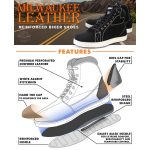 Milwaukee Leather MBM9107 Men’s Black Suede Leather w/ White Stitching Reinforced Street Riding Shoes w/ Ankle Support - Image 2
