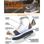 Milwaukee Leather MBM9117 Men’s Dark Grey Suede and Grey Canvas Street Riding Shoes w/ Dual Closure/Ankle Support - Image 2