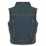 Milwaukee Leather MDK3910 Blue Unisex-Child Kids Denim Snap Front Vest with Shirt Style Collar - Image 2