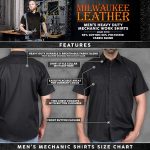 Milwaukee Leather MDM11669 Men’s Black Button-Up Heavy-Duty Work Shirt – Classic Mechanic Shirt w/ Pockets - Image 2