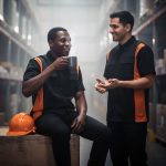 Biker Clothing Co. MDM11675 Men’s Black-Neon-Orange Button-Up Heavy-Duty Work Shirt – Classic Mechanic Shirt w/ Pockets - Image 4