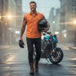 Milwaukee Leather MDM11682 Men’s Classic Orange/Beige Button-Down Cut Off Frayed Sleeveless Casual Shirt - Image 5