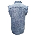 Milwaukee Leather MDM11684 Men’s Classic Light Blue Button-Down Cut Off Frayed Sleeveless Casual Shirt - Image 9