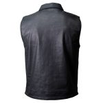 Milwaukee Leather MDM3030 Men’s Black Waxy Coated Denim Club Style Motorcycle Rider Vest w/ Shirt Collar - Image 15