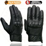 Milwaukee Leather MG7500 Men’s Black Perforated Leather Gel Padded Palm Motorcycle Hand Gloves W/ ‘Rubberized Hard Knuckle’ For Protection - Image 2