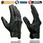 Milwaukee Leather MG7501 Men’s Black Leather i-Touch Screen Compatible Gel Palm Motorcycle Gloves W/ Protective Knuckle - Image 4