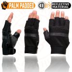 Milwaukee Leather MG7504 Men’s Black Perforated Mesh Gel Palm Fingerless Motorcycle Hand Gloves W/ ‘Reflective Piping’ - Image 4