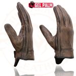 Milwaukee Leather MG7512 Men’s Brown Leather Gel Padded Palm Short Wrist Motorcycle Hand Gloves W/ ‘Full Panel Cover’ - Image 2
