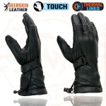 Milwaukee Leather MG7518 Men’s Black Deerskin Gauntlet Motorcycle Hand Gloves w/ i-Touch Screen Tech - Image 4