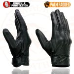 Milwaukee Leather MG7521 Men’s Black Leather Gel Padded Palm Motorcycle Hand Gloves W/ Rubberized Protective Knuckle - Image 2