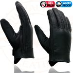 Milwaukee Leather MG7522 Men’s Black Leather Waterproof Cruiser Motorcycle Hand Gloves W/ Gel Padded Palm - Image 2