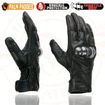 Milwaukee Leather MG7540 Men’s Black Leather Protective Knuckle Racer Motorcycle Gloves W/ Elasticized Reflective Fingers - Image 2