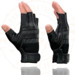 Milwaukee Leather MG7548 Men’s Black Leather Mesh Gel Palm Fingerless Reflective Motorcycle Gloves - Image 5