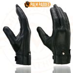 Milwaukee Leather MG7710 Women’s Black Perforated Leather Gel Palm Lightweight Motorcycle Hand Gloves W/ Wrist Loops - Image 2