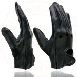 Milwaukee Leather MG7720 Women’s Black Perforated Deer Skin Leather Motorcycle Gloves w/ Breathable Open Knuckle - Image 2
