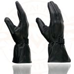 Milwaukee Leather MG7725 Women’s Black Leather Gauntlet Motorcycle Gloves w/ Wrist Strap Closure - Image 2
