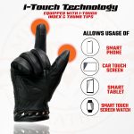 Milwaukee Leather MG7755 Women’s Black Leather ‘I – Touchscreen Compatible’ Thermal Lined Motorcycle Gloves W/ Gel Palm - Image 2