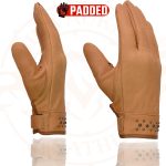 Milwaukee Leather MG7760 Women’s Saddle Leather Gel Palm Lightweight Motorcycle Hand Gloves W/ Stylish ‘Wrist Detailing’ - Image 2